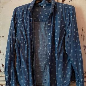 Crown and Ivy Blue Polkadot Button Down